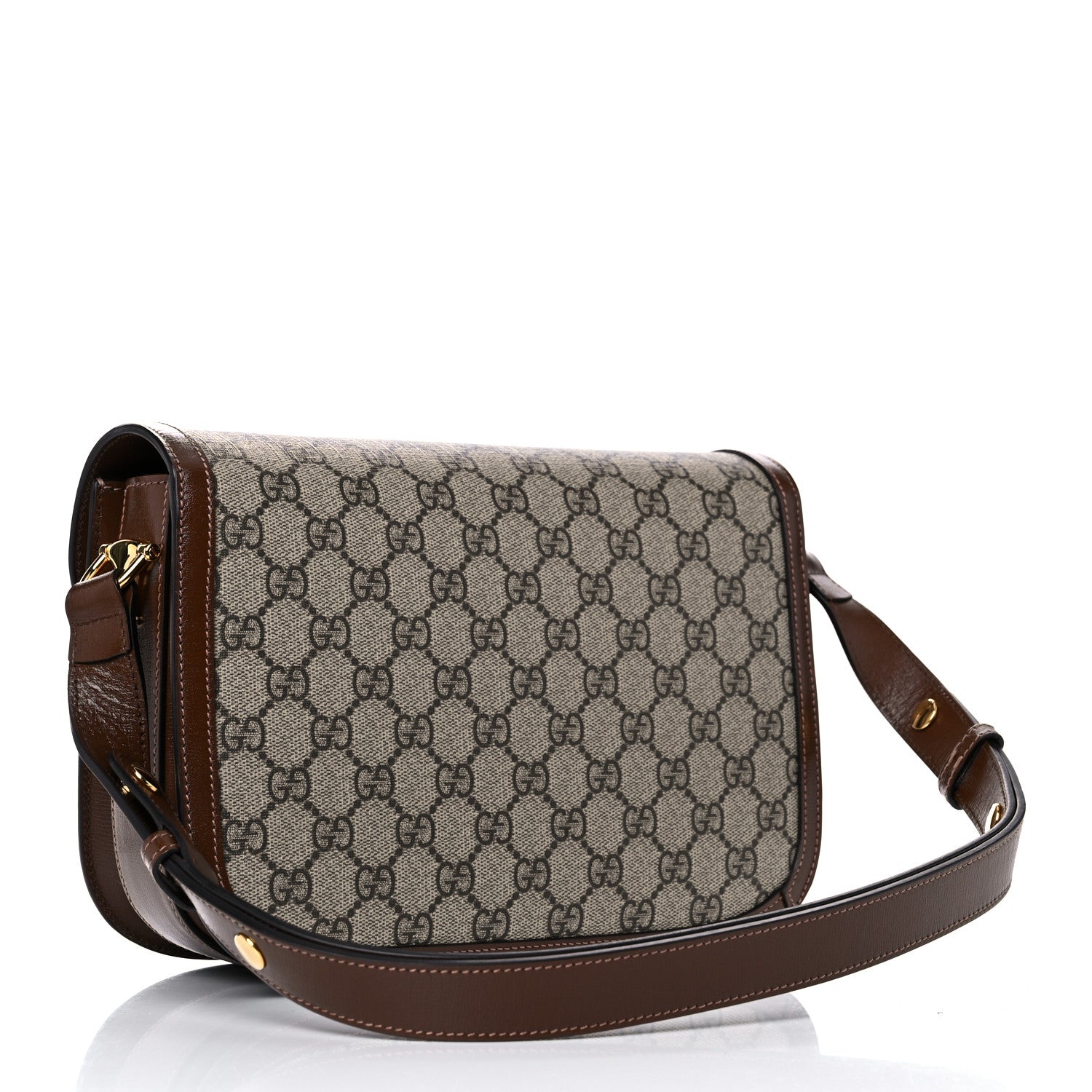 Gucci GG Supreme Monogram Horsebit 1955 Shoulder Bag Beige Brown Sugar 3 of 12