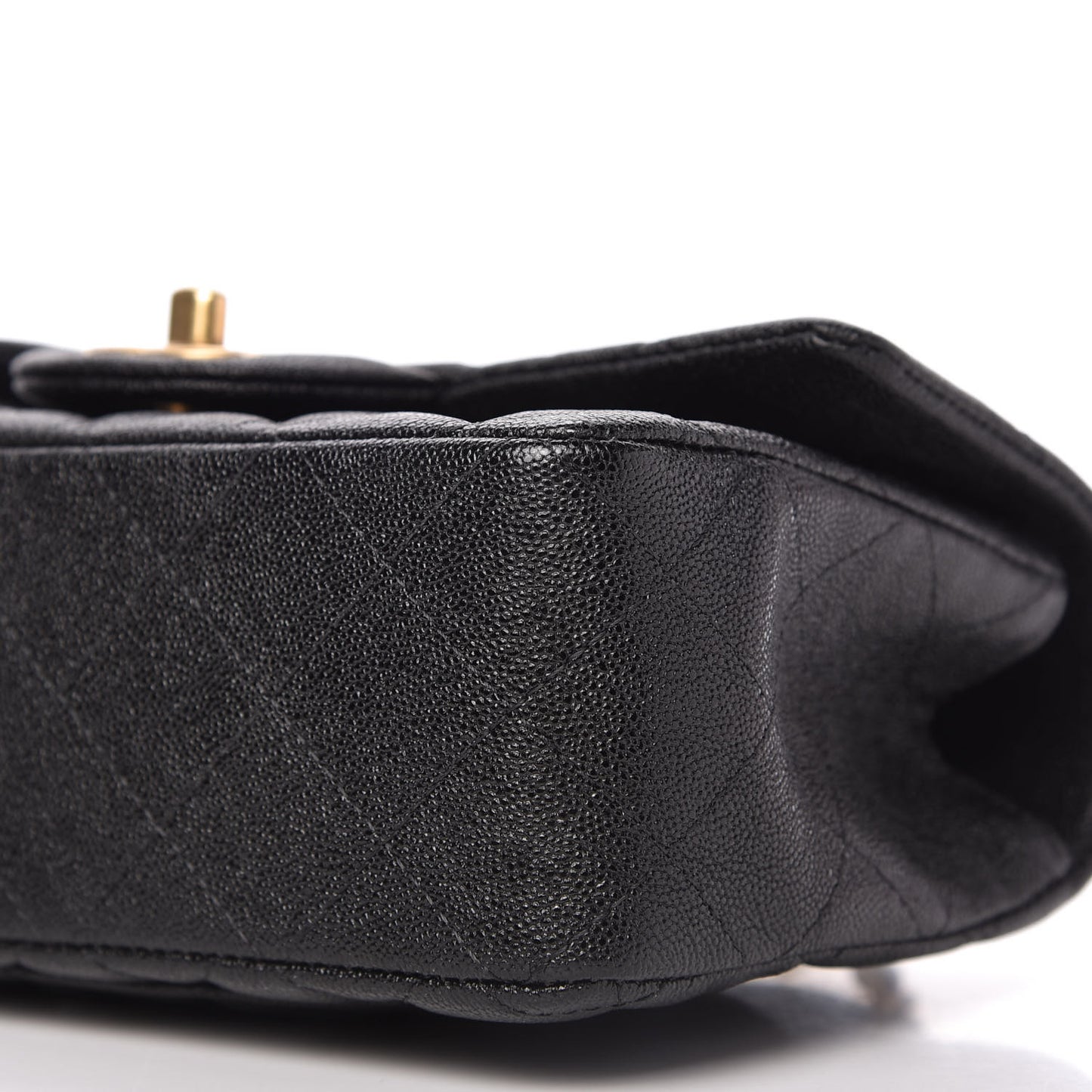 Caviar Quilted Mini Top Handle Rectangular Flap Black