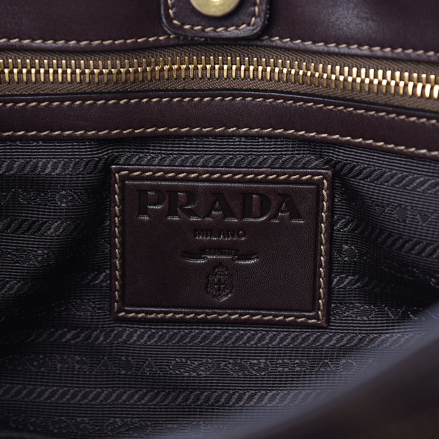 Jacquard Logo Tote Brown