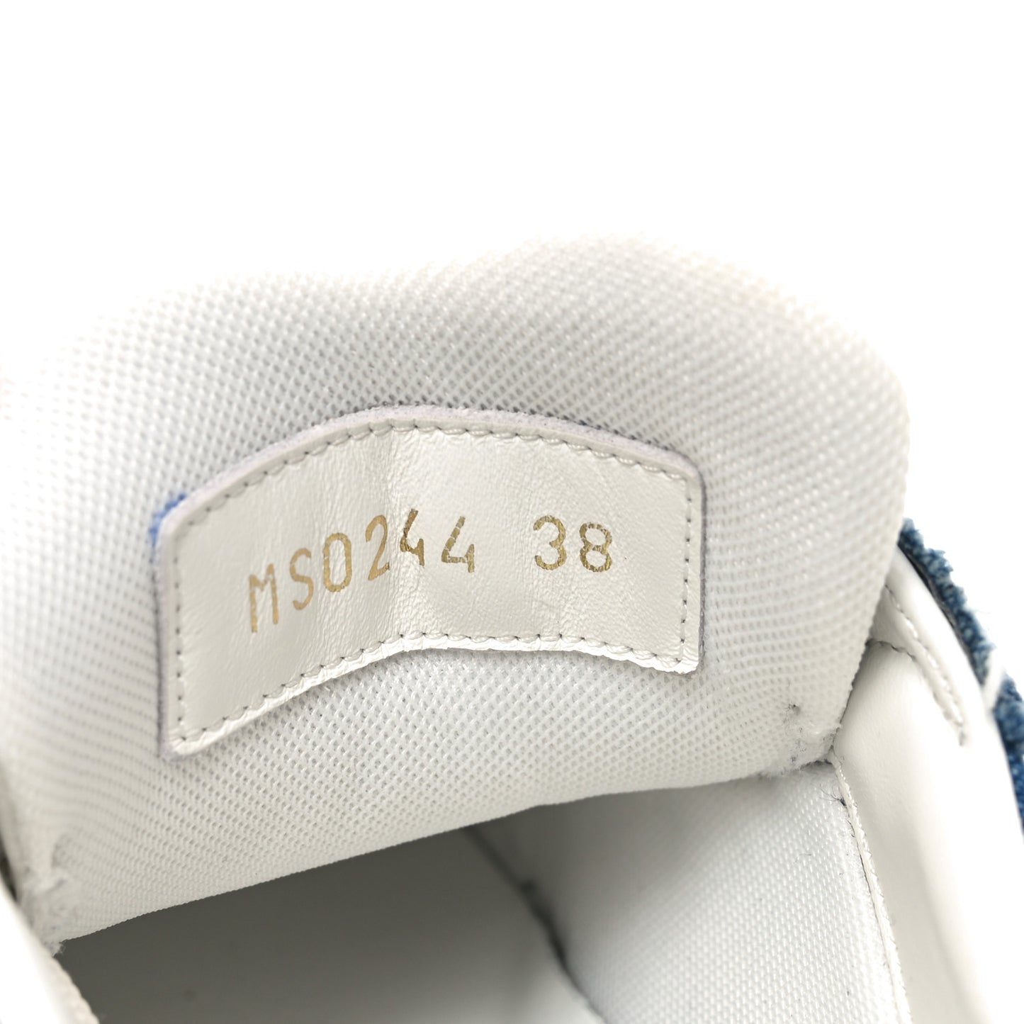 Denim Calfskin Embossed LV Groovy Platform Sneakers 38 Blue White
