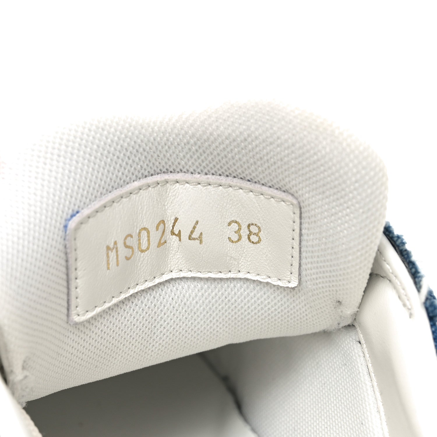 Louis Vuitton Denim Calfskin Embossed LV Groovy Platform Sneakers 38 Blue White 10 of 11