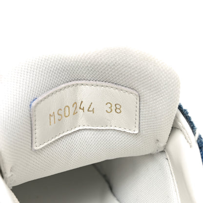 Louis Vuitton Denim Calfskin Embossed LV Groovy Platform Sneakers 38 Blue White 10 of 11