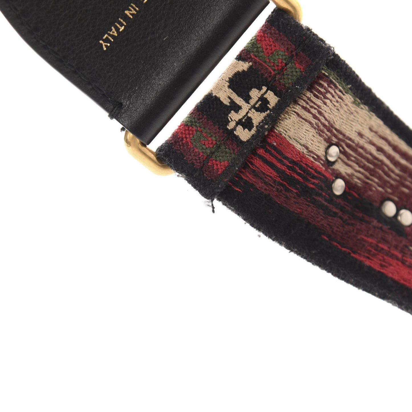 Canvas Embroidered Studded Bohemian Shoulder Strap Red