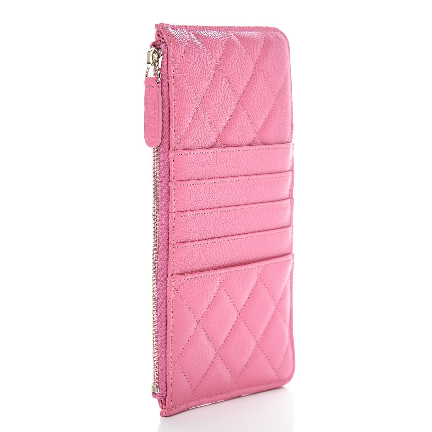 Chanel Caviar Quilted Classic Flat Wallet Pouch Pink 3 of 12