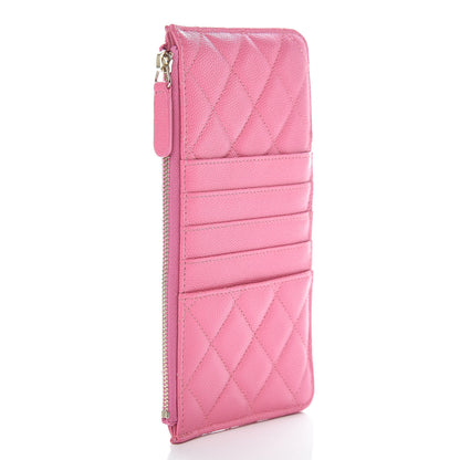 Chanel Caviar Quilted Classic Flat Wallet Pouch Pink 3 of 12