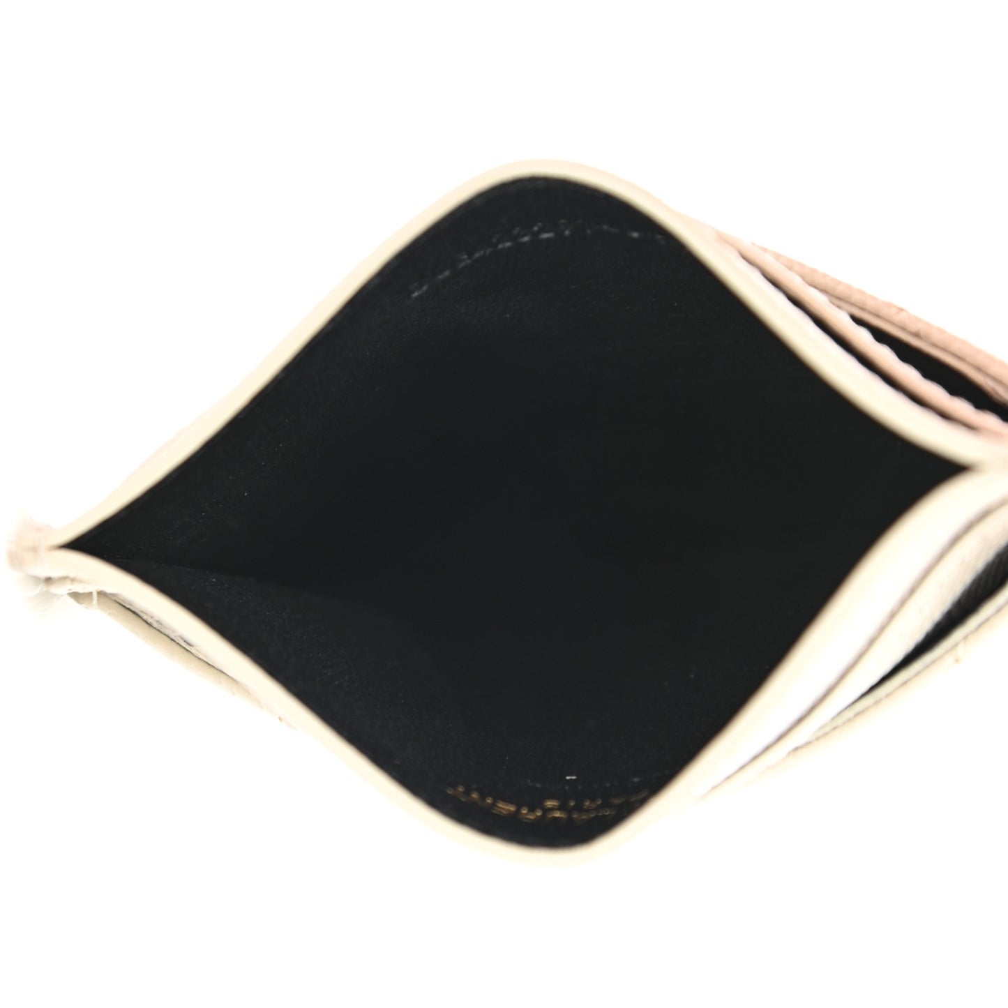 Grain De Poudre Matelasse Chevron Monogram Credit Card Case Sea Salt