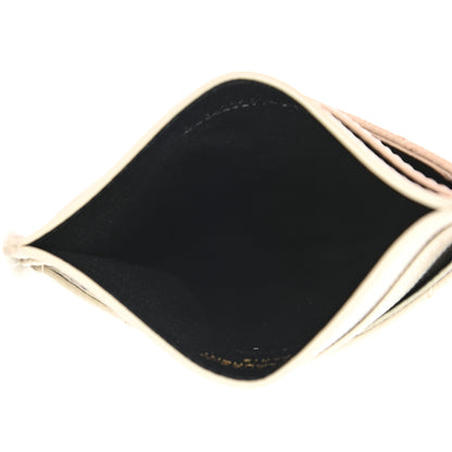 Saint Laurent Grain De Poudre Matelasse Chevron Monogram Credit Card Case Sea Salt 5 of 7