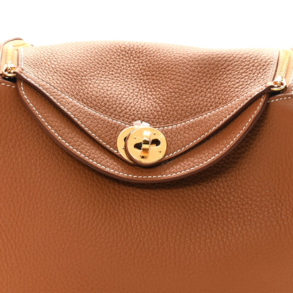 Hermes Taurillon Clemence Lindy 26 Gold 8 of 11
