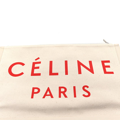 Celine Cotton Canvas Calfskin Made In Large Pouch Red 6 of 8