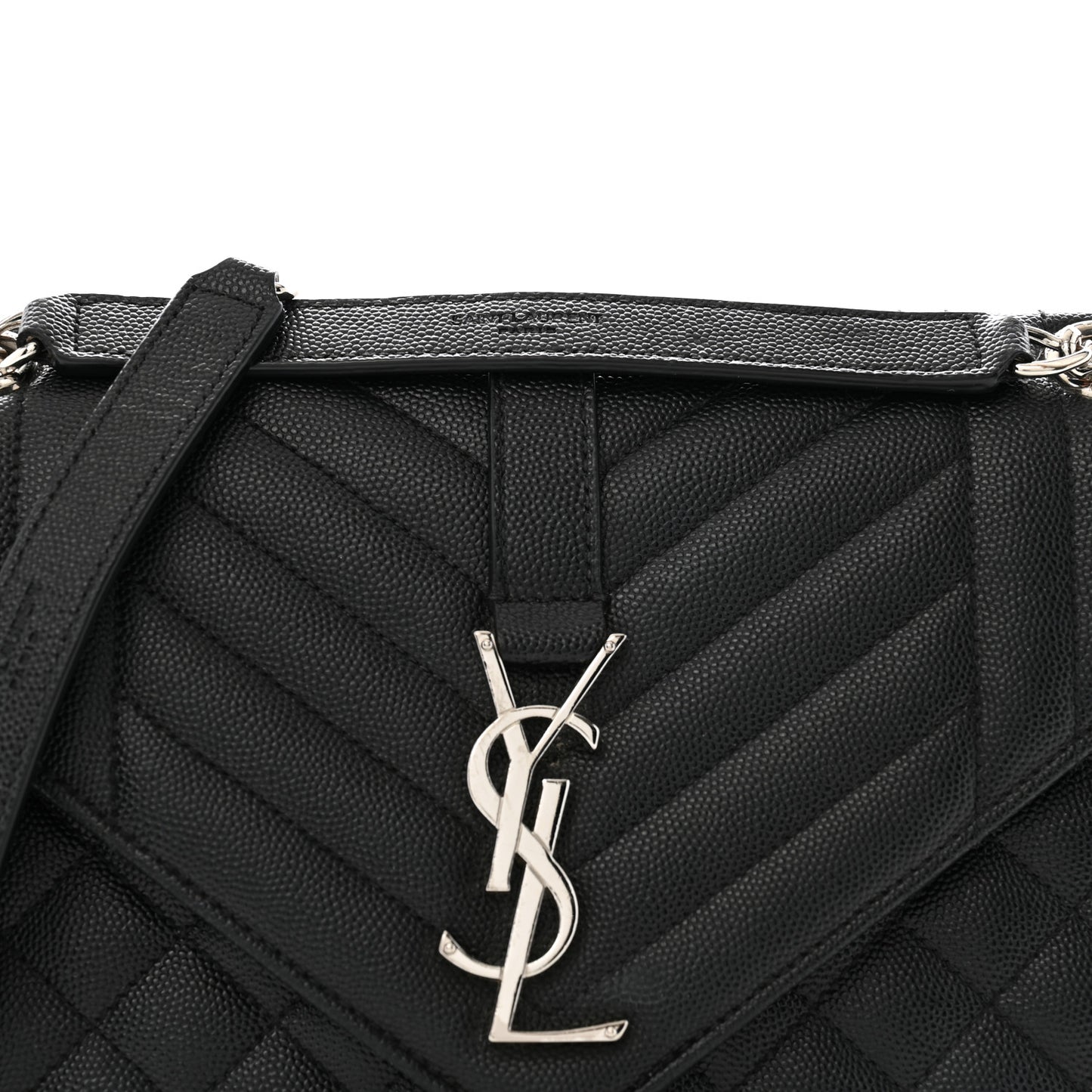 Grain De Poudre Textured Mixed Matelasse Triquilt Medium Monogram Satchel Black