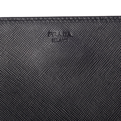 Prada Saffiano Metal Oro Chain Wallet Black 6 of 14