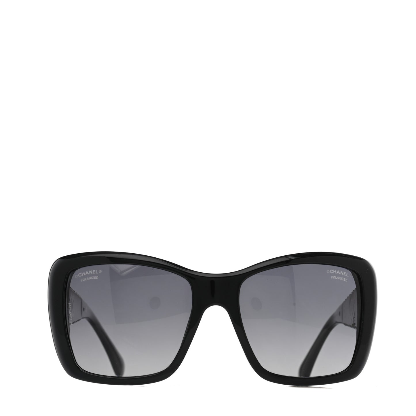 Crystal Polarized CC Square Sunglasses Black