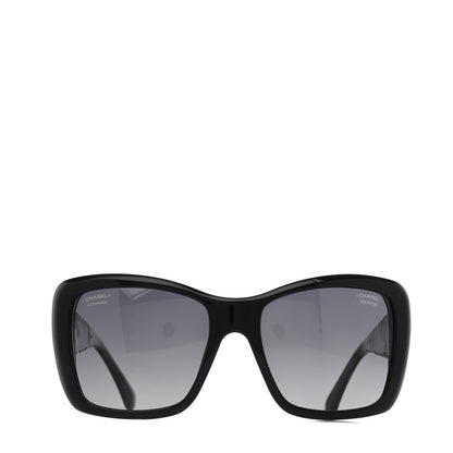 Chanel Crystal Polarized CC Square Sunglasses Black 2 of 6