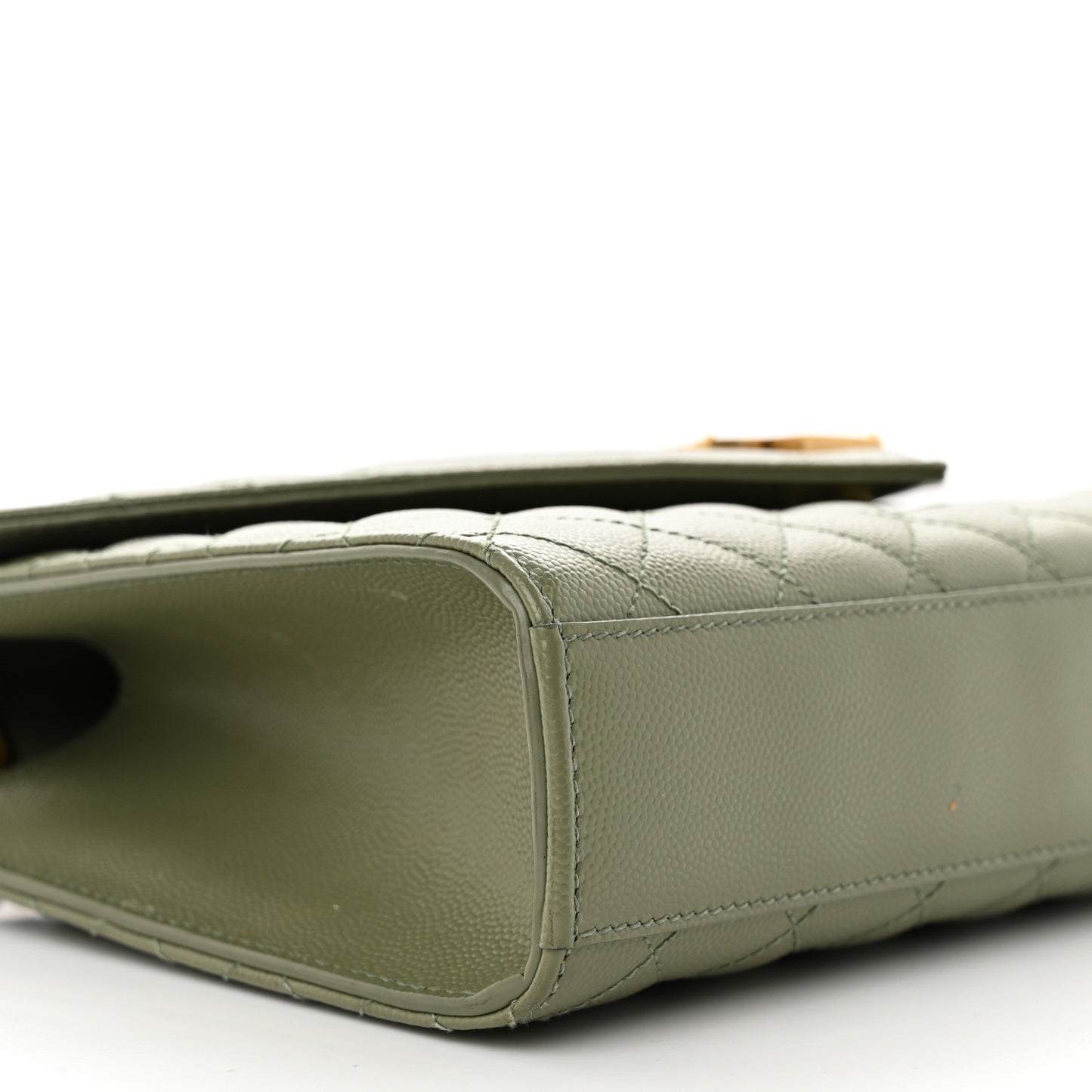 Grain De Poudre Textured Mixed Matelasse Medium Triquilt Monogram Satchel Vert Kaki