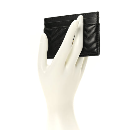 Gucci Calfskin Matelasse GG Marmont Card Holder Black 2 of 7