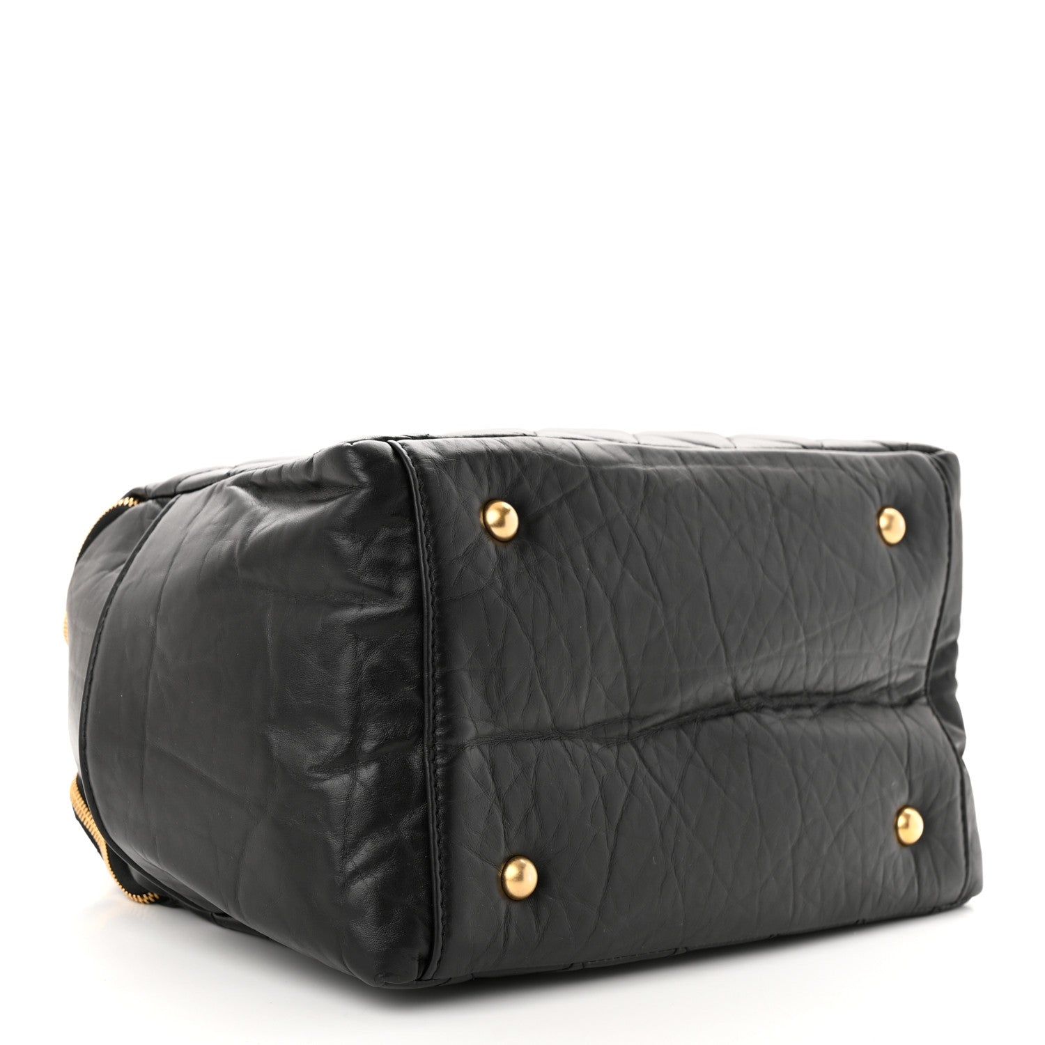 Chanel Aged Calfskin Quilted Retro Spirit Small Bowling Bag Black 4 of 11