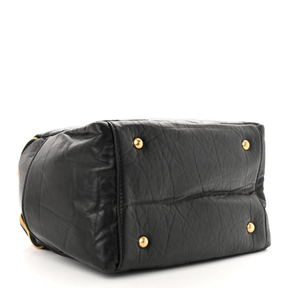 Chanel Aged Calfskin Quilted Retro Spirit Small Bowling Bag Black 4 of 11