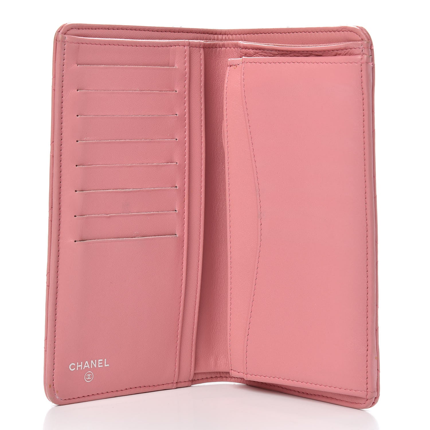 Chanel Lambskin Quilted Yen Wallet Pink 5 of 15