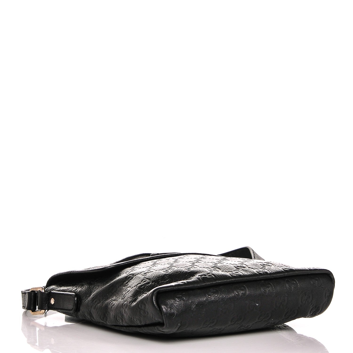 Gucci Guccissima Small Flap Messenger Bag Black 4 of 7
