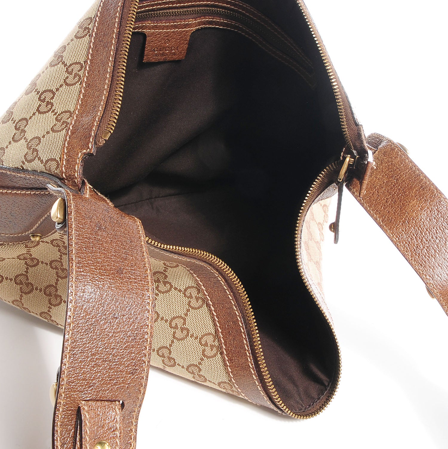 Gucci Monogram Pelham Studded Shoulder Bag Brown 5 of 7