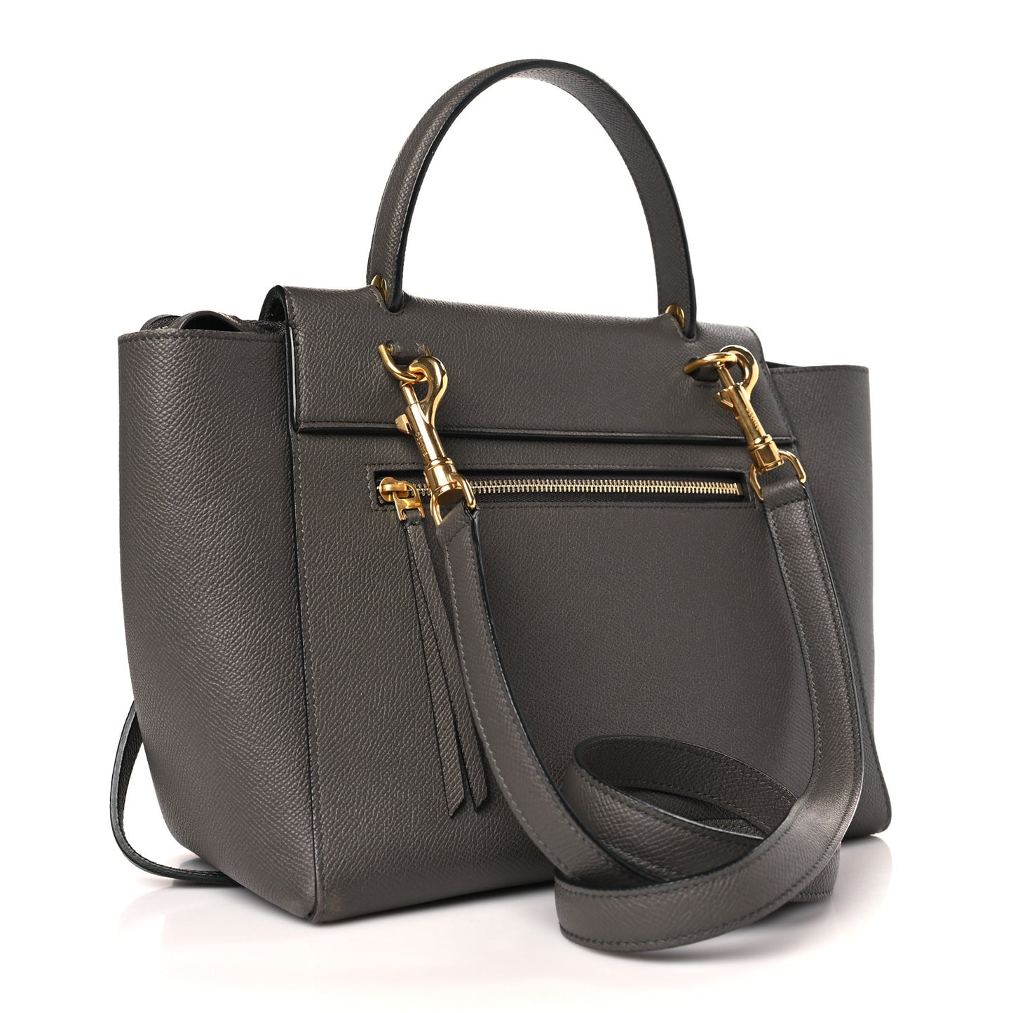 Grained Calfskin Micro Belt Bag Grey