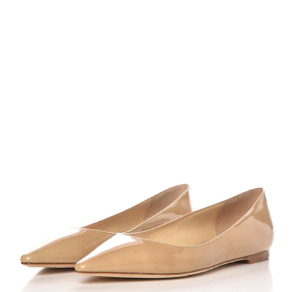 Jimmy Choo Patent Romy Flats 37.5 Nude 3 of 9