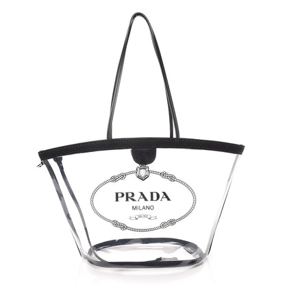 Prada Plexiglass Canapa Shopper Tote Black 3 of 9