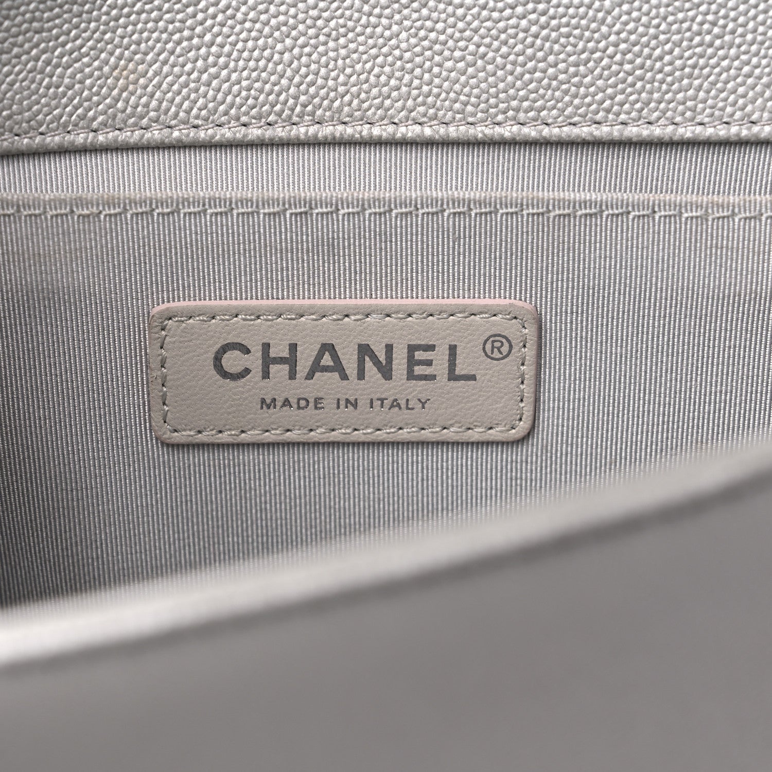 Chanel Metallic Caviar Quilted Medium Boy Flap Silver 6 of 14