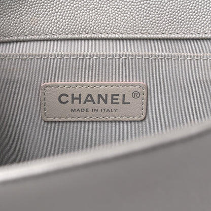 Chanel Metallic Caviar Quilted Medium Boy Flap Silver 6 of 14
