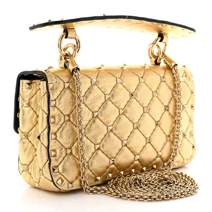 Valentino Garavani Metallic Nappa Small Rockstud Spike Shoulder Bag Mekong 3 of 13