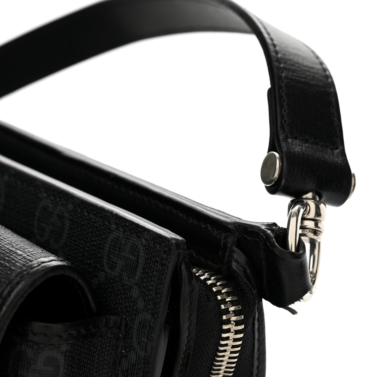 Gucci GG Supreme Monogram Canvas Interlocking G Belt Bag Black 12 of 12