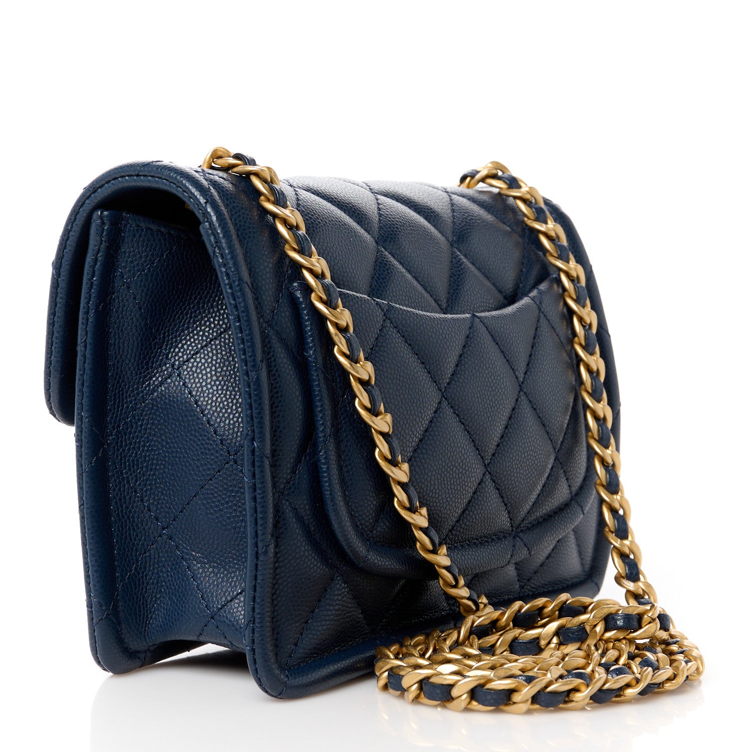 Chanel Caviar Quilted Mini Sweet Classic Flap Navy Blue 3 of 11
