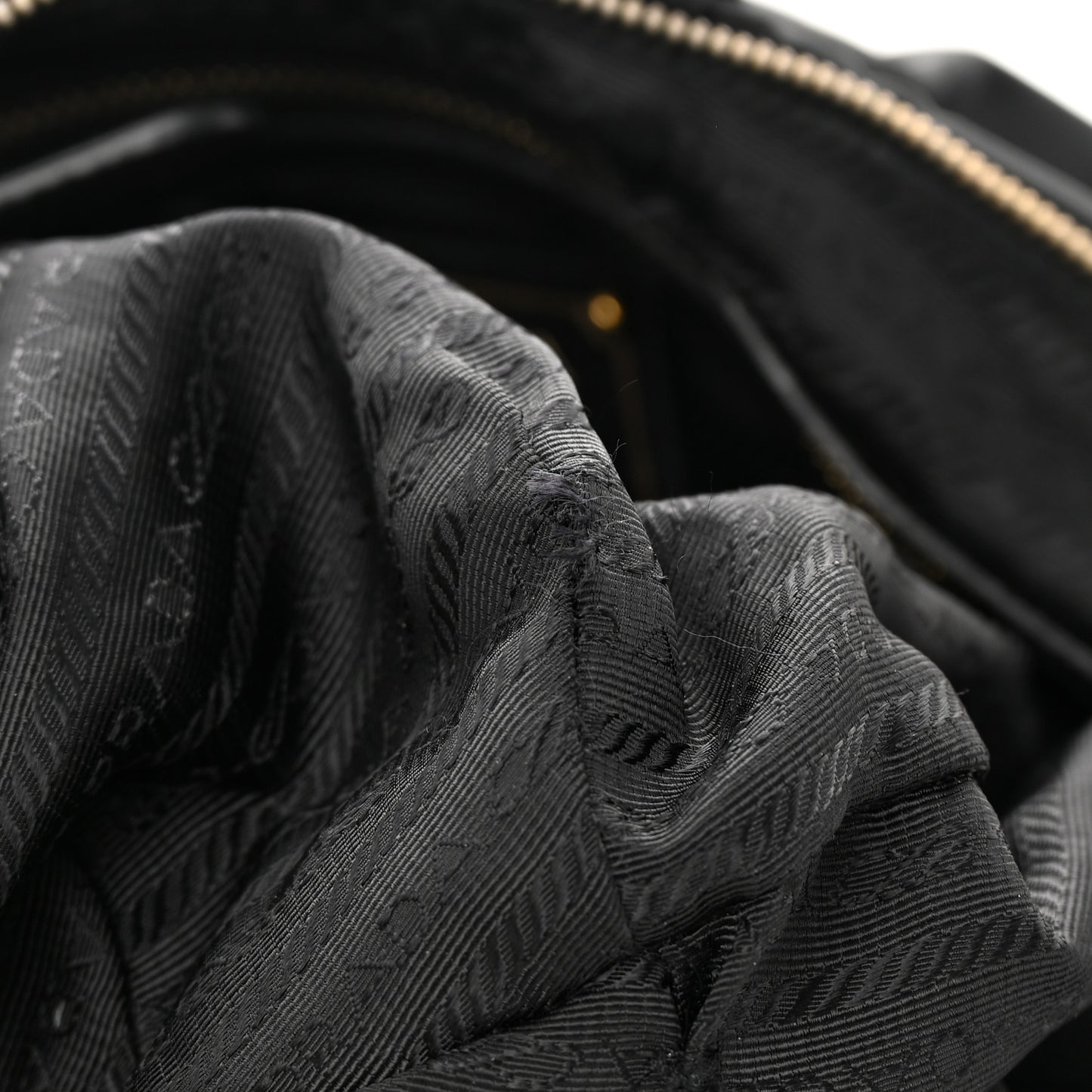 Tessuto Nylon Pleated Shoulder Bag Black