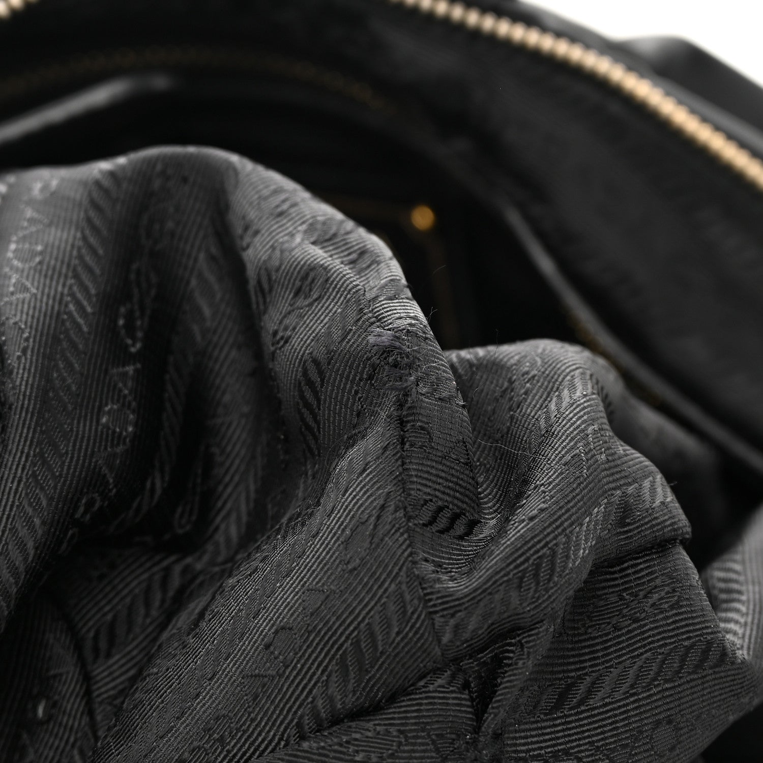 Prada Tessuto Nylon Pleated Shoulder Bag Black 12 of 17