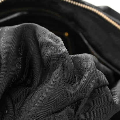 Prada Tessuto Nylon Pleated Shoulder Bag Black 12 of 17