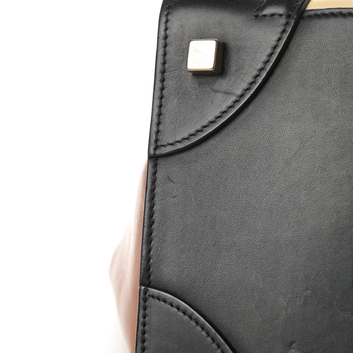 Satin Calfskin Suede Mini Tri-Color Luggage Seashell