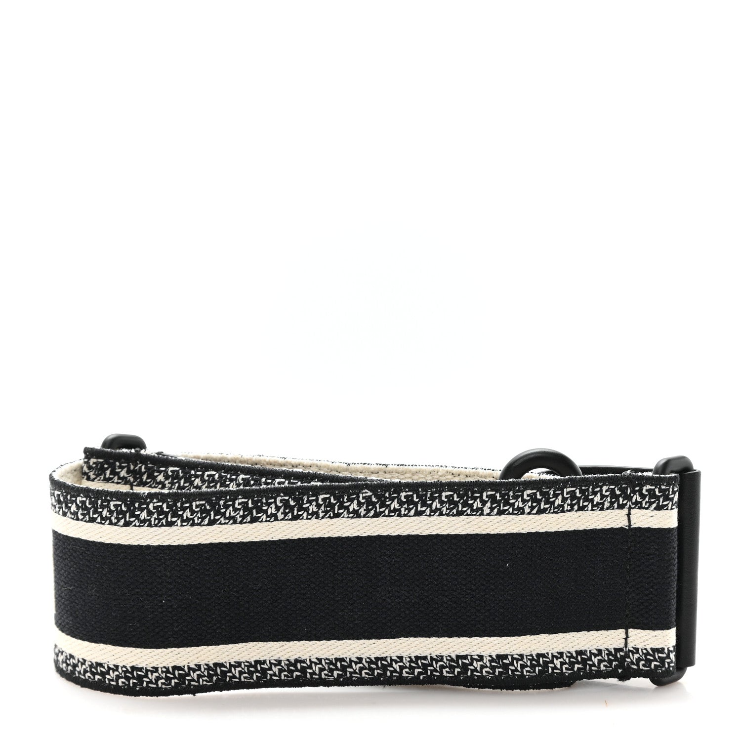 Christian Dior Canvas Embroidered Shoulder Strap Black Ultramatte 2 of 3