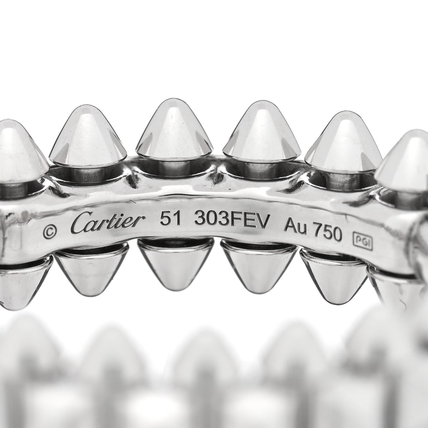 18K White Gold SM Clash De Cartier Ring 51 5.75
