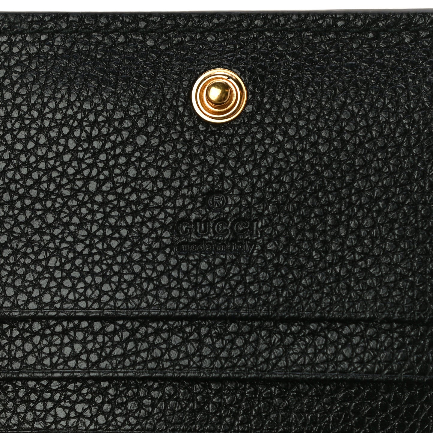 Grainy Calfskin Zumi Chain Card Case Wallet Black