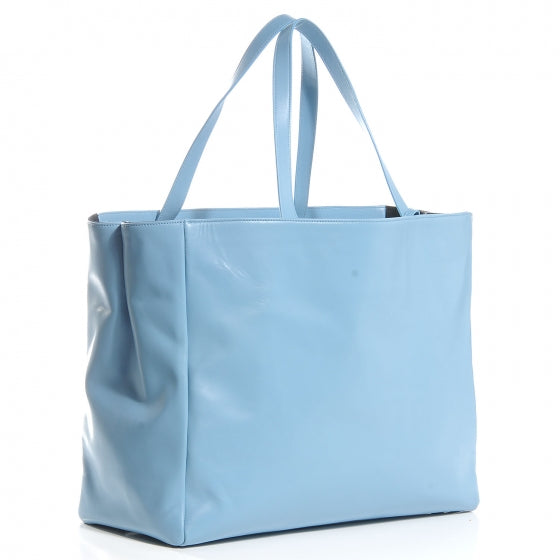 Saint Laurent Leather Reversible East West Shopper Tote Sky Blue 3 of 9