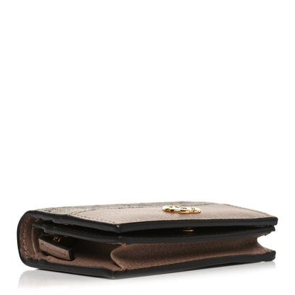 Gucci Dollar Calfskin GG Supreme Monogram GG Marmont Card Case Porcelain Rose Beige Ebony 4 of 8