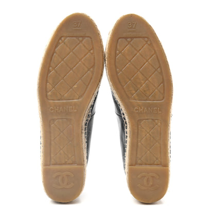Chanel Lambskin CC Espadrilles 37 Black 5 of 14