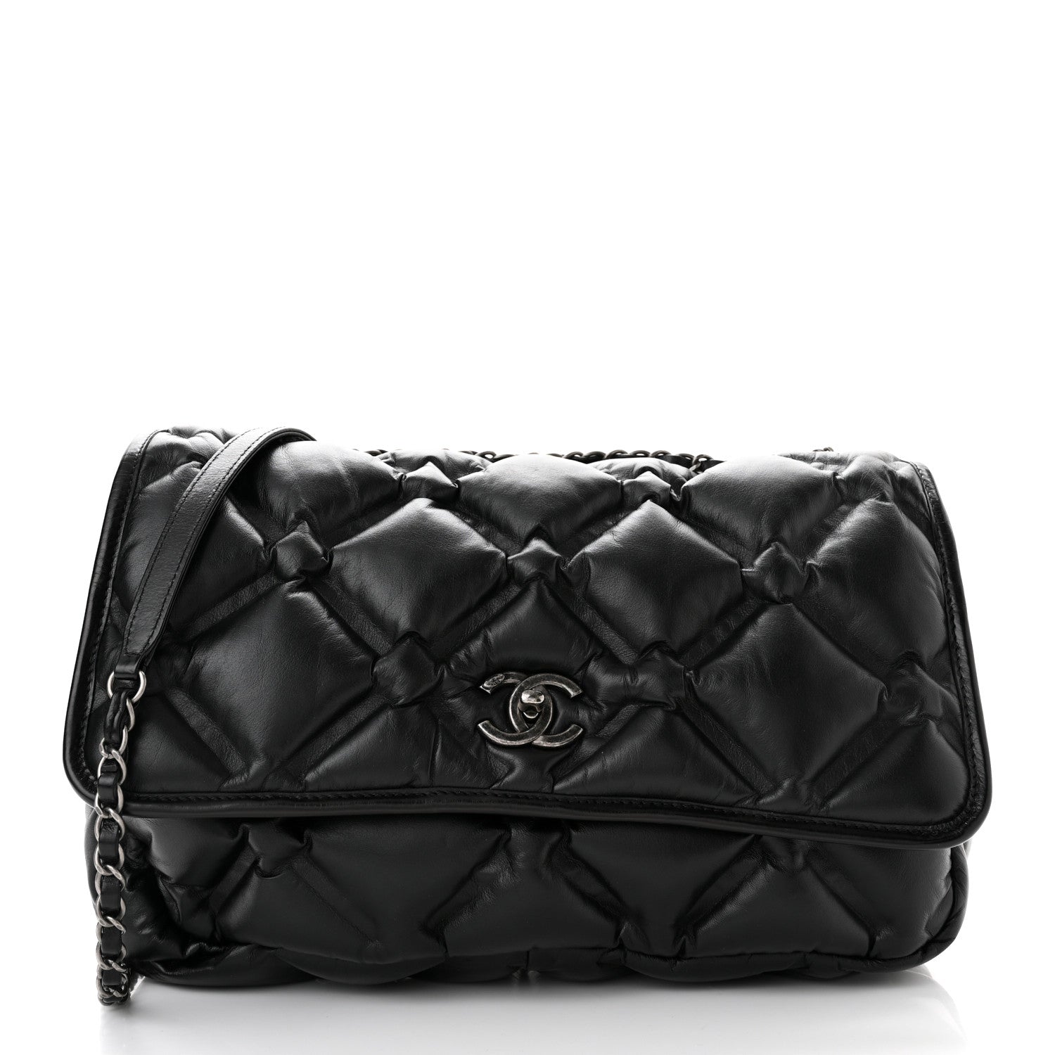 Chanel Calfskin Quilted Large Chesterfield Flap Black 4 of 12