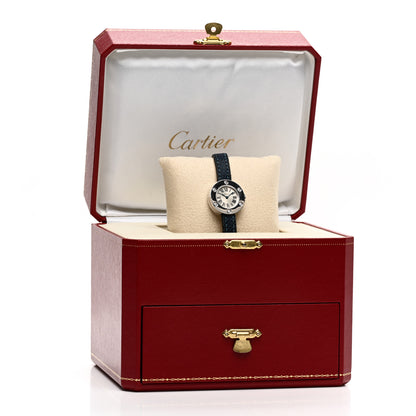 Cartier 18K White Gold Alligator Diamond 23mm Love Quartz Watch Blue 5 of 5