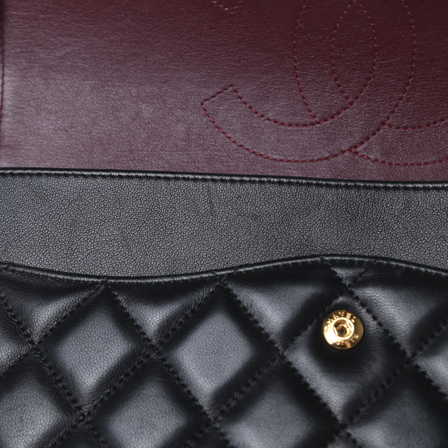 Chanel Lambskin Quilted Jumbo Double Flap Black 12 of 15