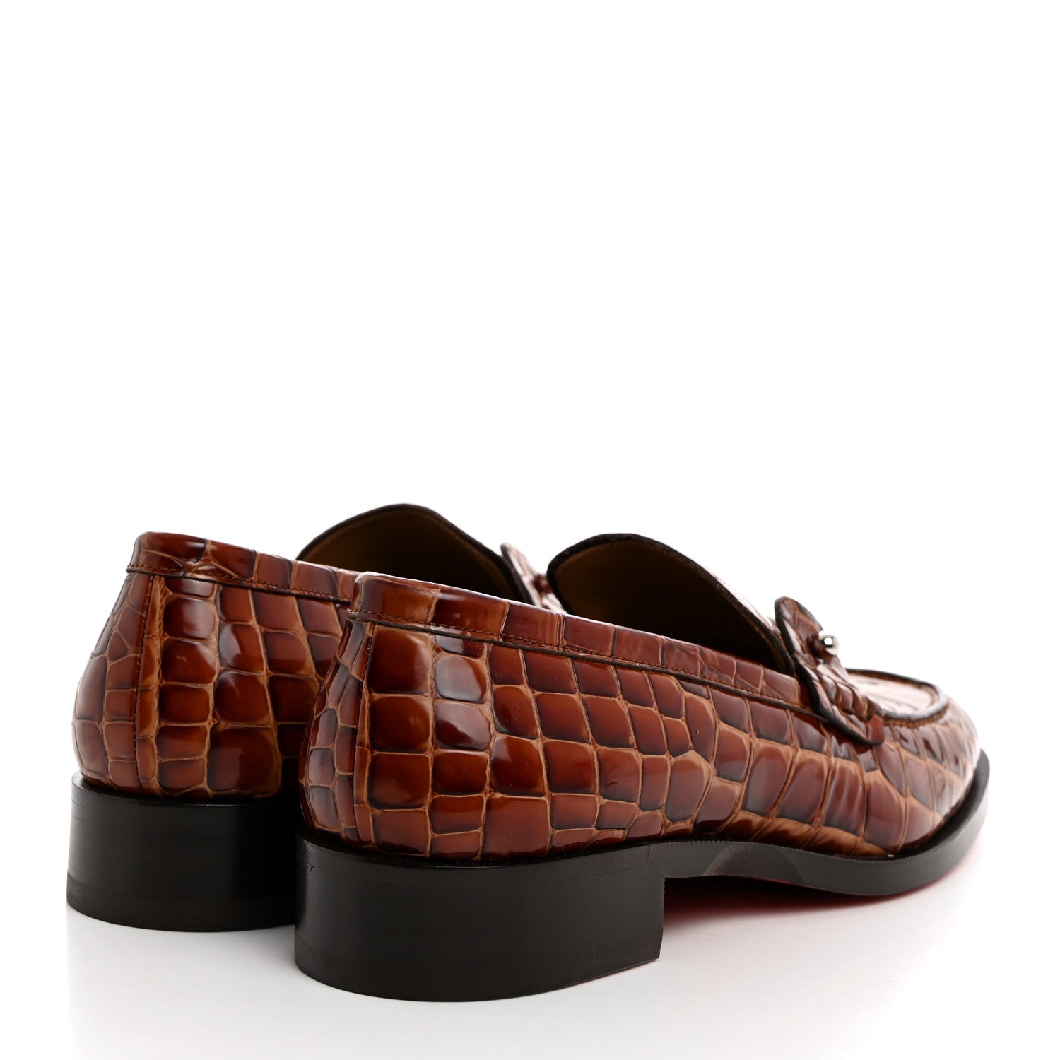 Christian Louboutin Croc Calfskin Embossed Chambelimoc Loafers 40.5 Acajou 4 of 8