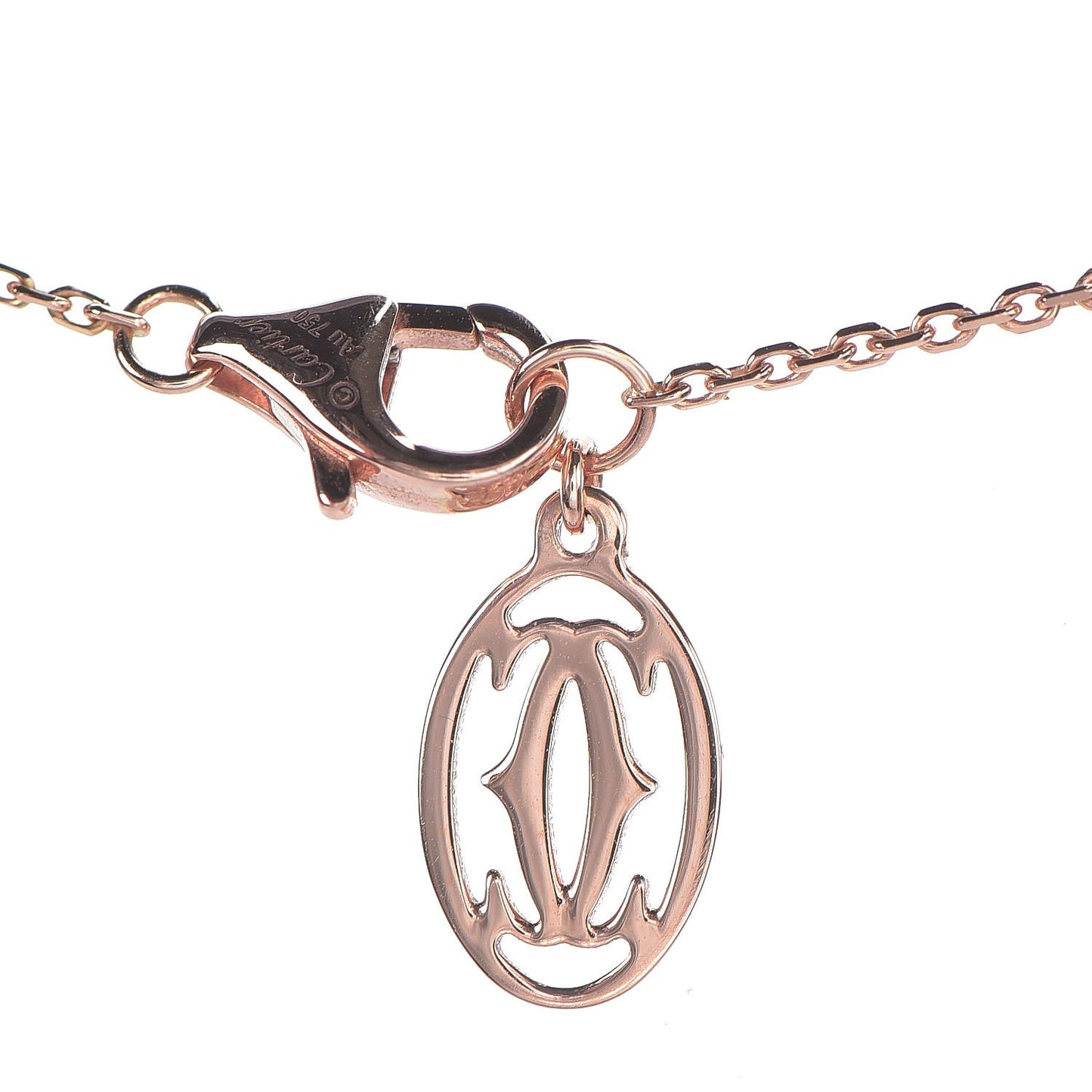 18K Pink Gold Diamond D'Amour Pave Necklace