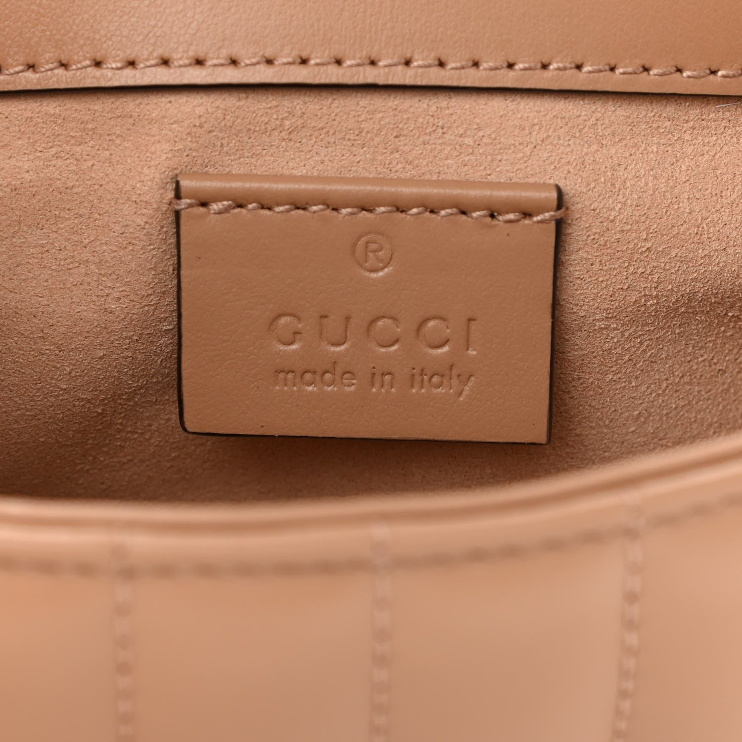 Gucci Calfskin Matelasse Aria Super Mini GG Marmont Shoulder Bag Camelia 6 of 9