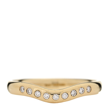 Tiffany 18K Yellow Gold Diamond .08ctw Elsa Peretti Wedding Band Ring 56 7.5 1 of 6