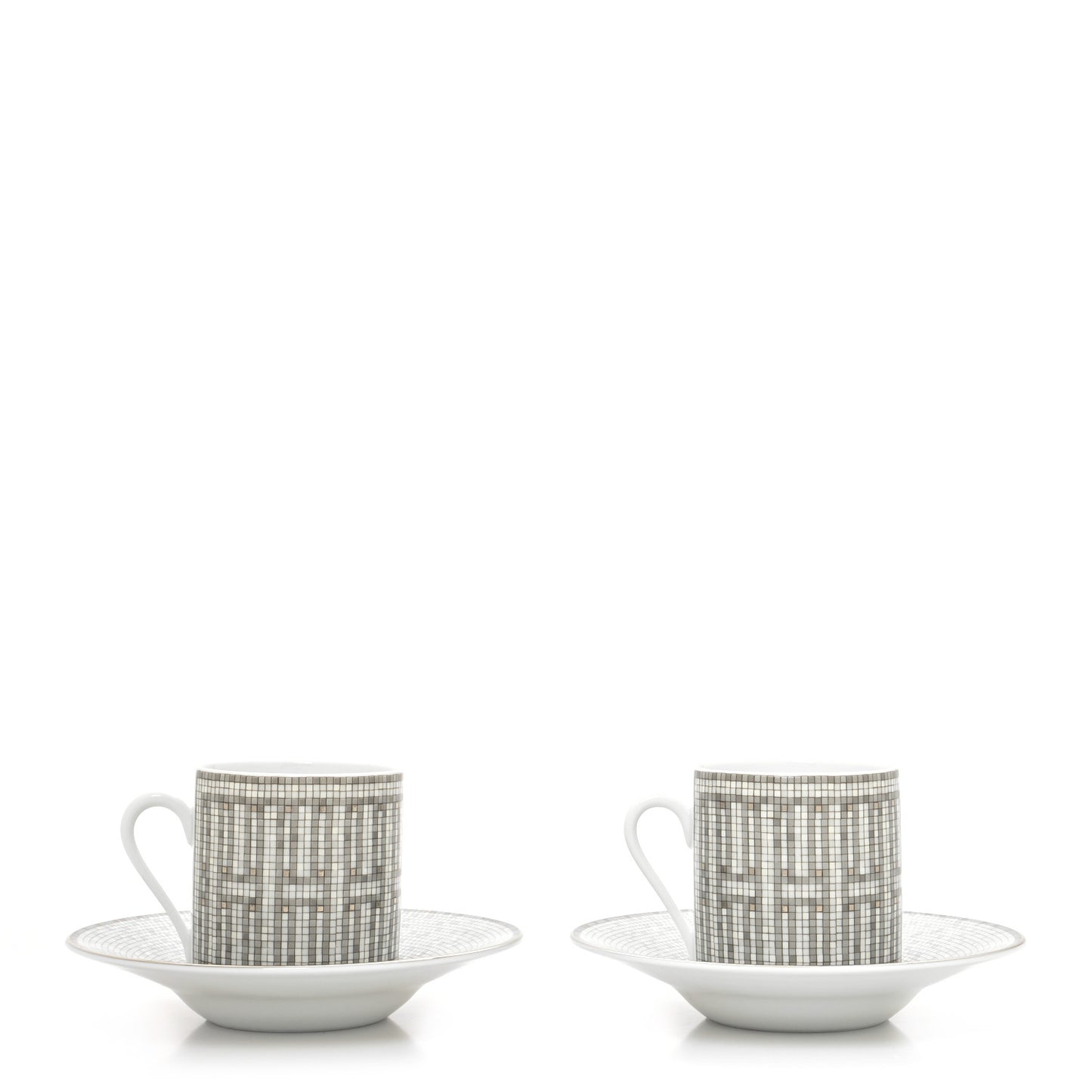 Porcelain Mosaique au 24 Coffee Cup and Saucer Set of 2